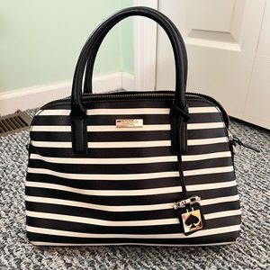 Collectors Item Vintage Kate Spade Purse Black and White Stripes Authentic